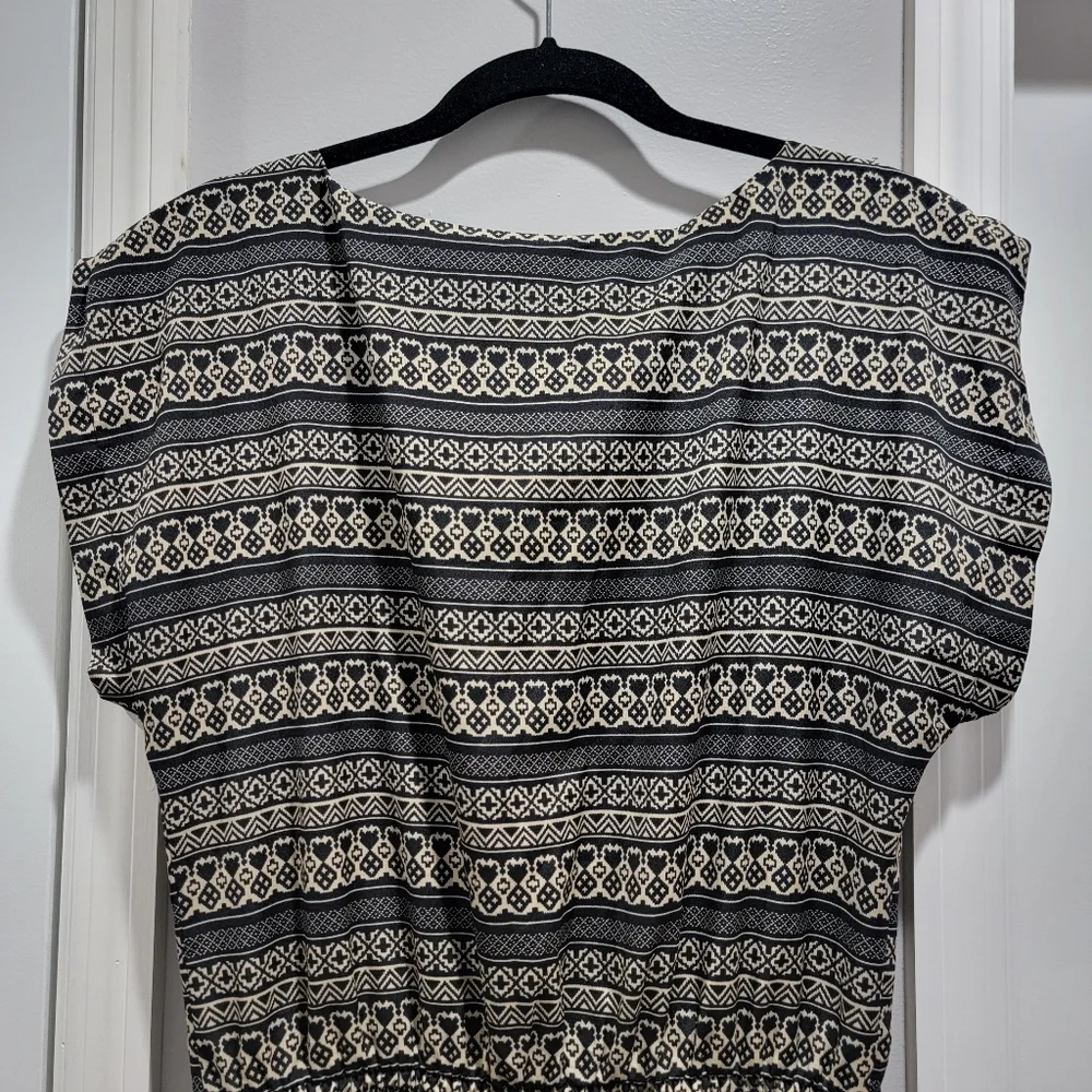 Allen B Pattern Shirt Dress with Smocked Waist - Picture 10 of 15